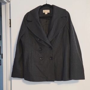 Michael Kors Chic Double-Breasted Gray Coat